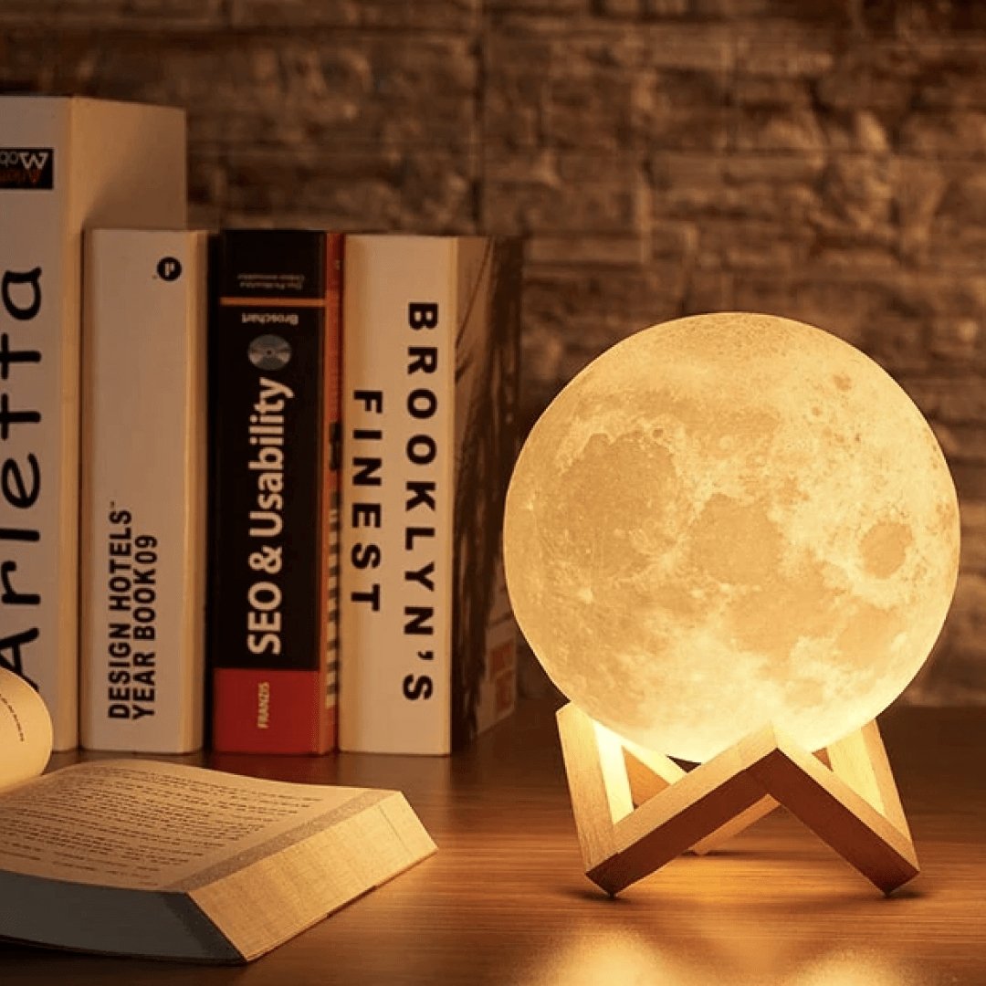 Magic Moon Lamp - Wireless Touch Control | Wooden Base