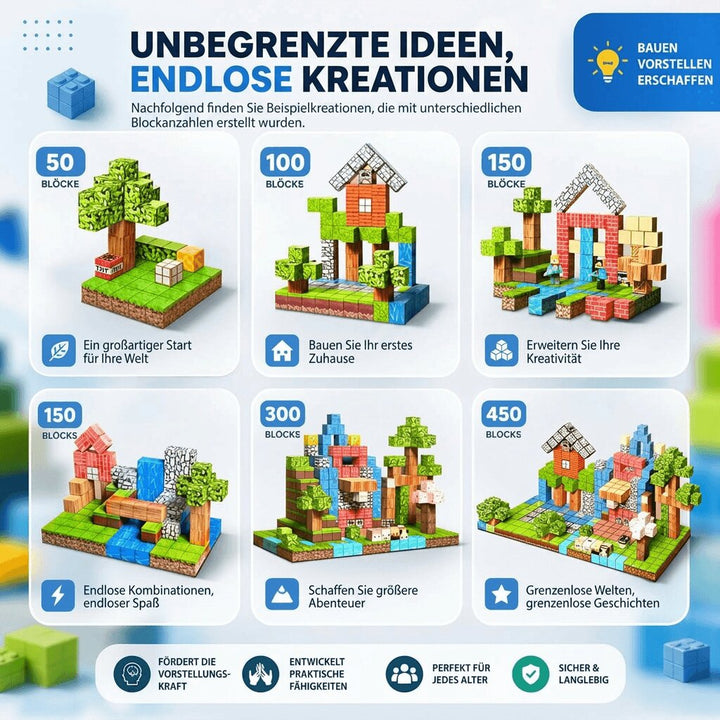 Magnetic Building Blocks Set for Children | 205-Piece Magnetic Construction Toy | Magnetreich