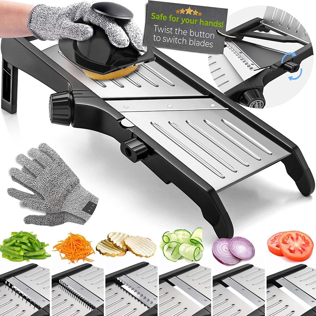 SlicerPro Safety Set | Mandoline Slicer with Cut-Resistant Gloves