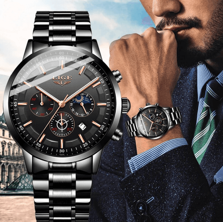 Black Military Steel Watch | Elegant and Durable Men's Watch