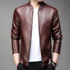 Clean-Cut Men’s Zip Jacket in Faux Leather