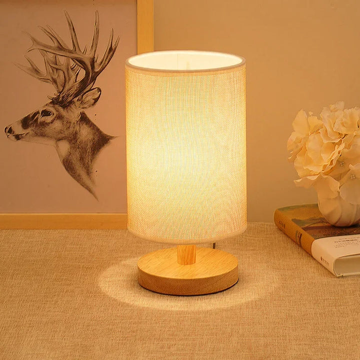 Modern Wooden Bedside Lamp | Dimmable & Remote Control