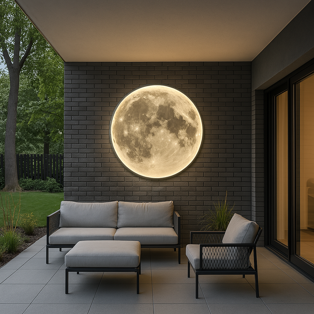 Lunara Moon Wall Light Shows Realistic Crater Detail and a Soft LED Glow