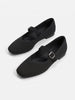 Women's Knit Mary Jane Ballet Flats with Square Toe