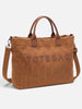 Women's Corduroy Tote Bag with Lettering