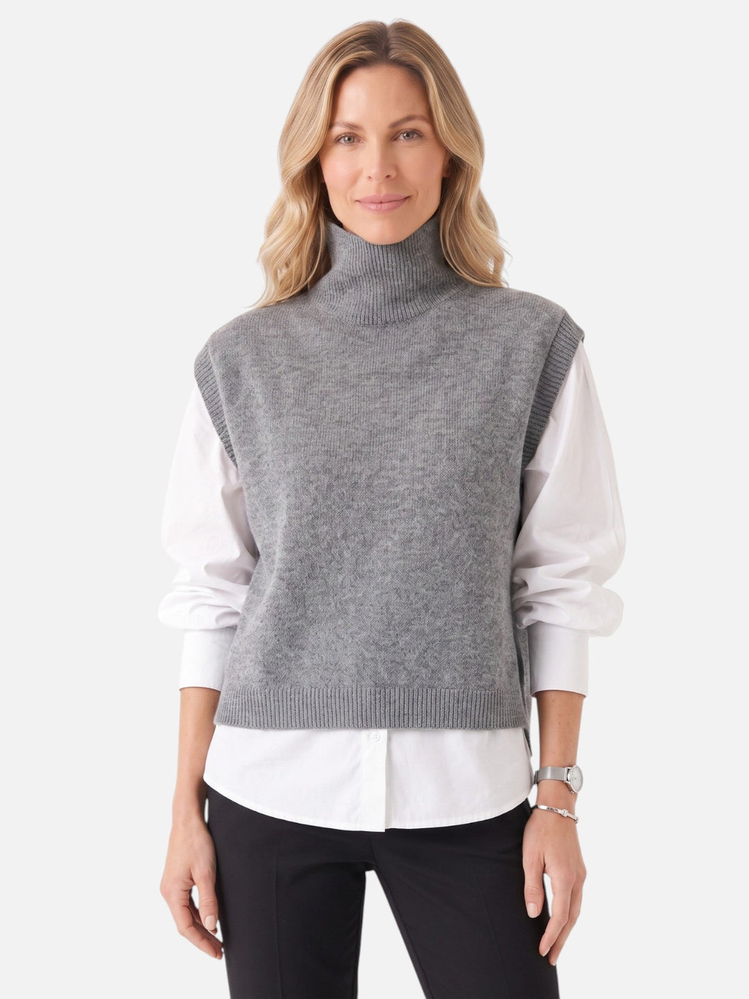 Women's Sleeveless Roll-Neck Knit Jumper