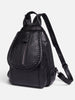 Women's Woven Leather Mini Backpack with Shoulder Strap