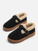 Women's Faux Suede Sherpa Clogs with Buckle