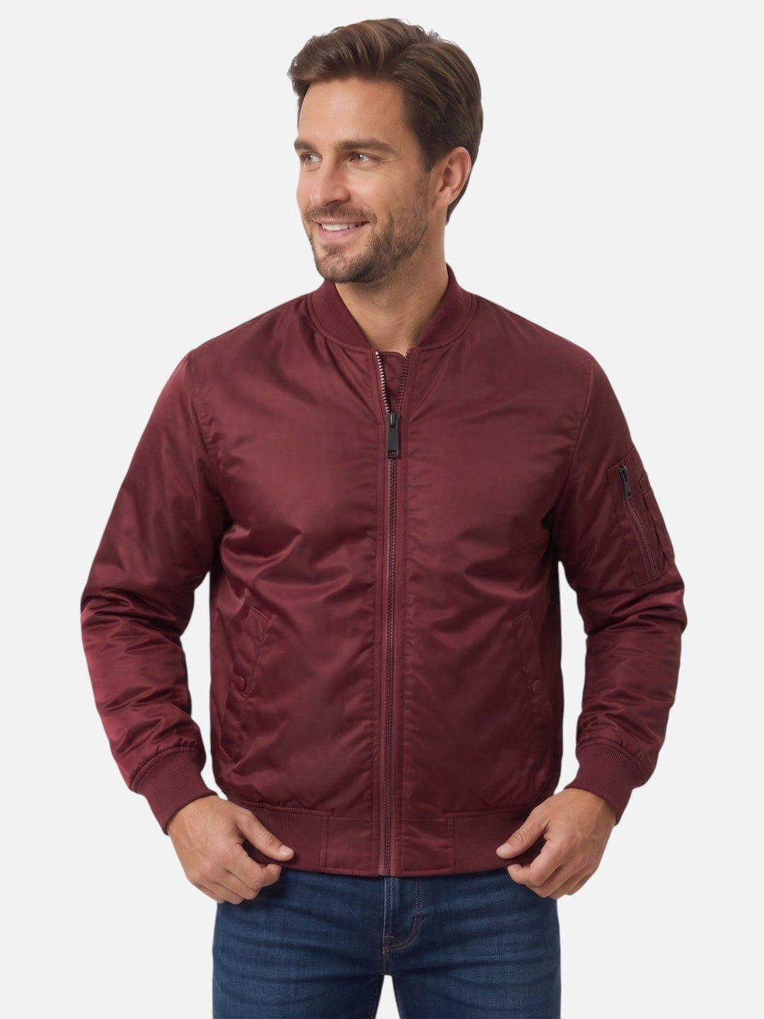Men's Zip-Up Windproof Bomber Jacket