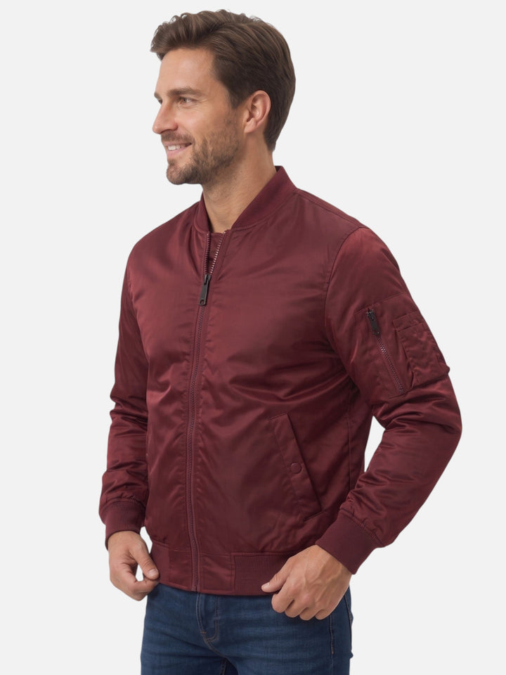 Men's Zip-Up Windproof Bomber Jacket