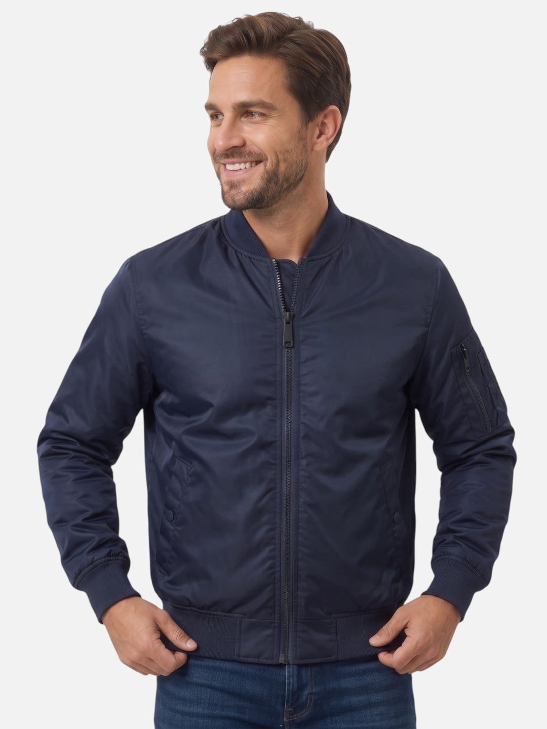 Men's Zip-Up Windproof Bomber Jacket