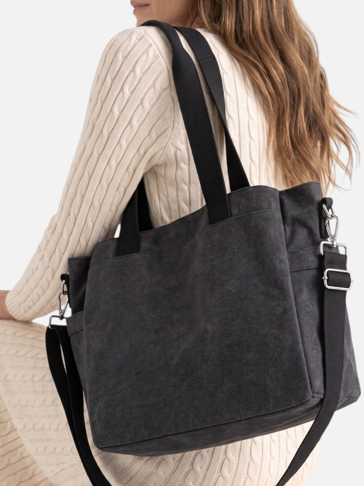 Women's Convertible Canvas Tote Bag with Shoulder Strap