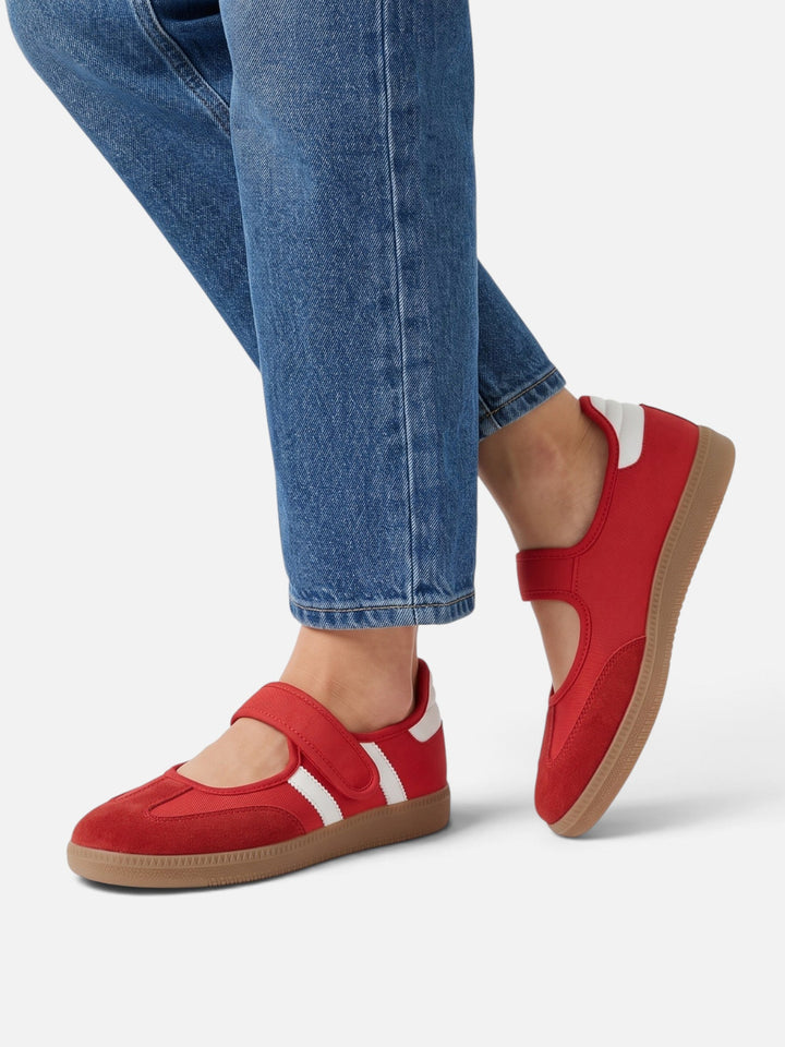 Women's Mary Jane Style Trainers with Contrast Stripes