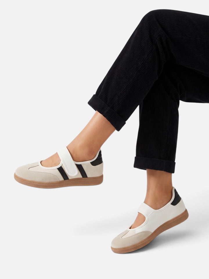 Women's Mary Jane Style Trainers with Contrast Stripes