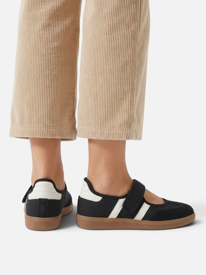 Women's Mary Jane Style Trainers with Contrast Stripes