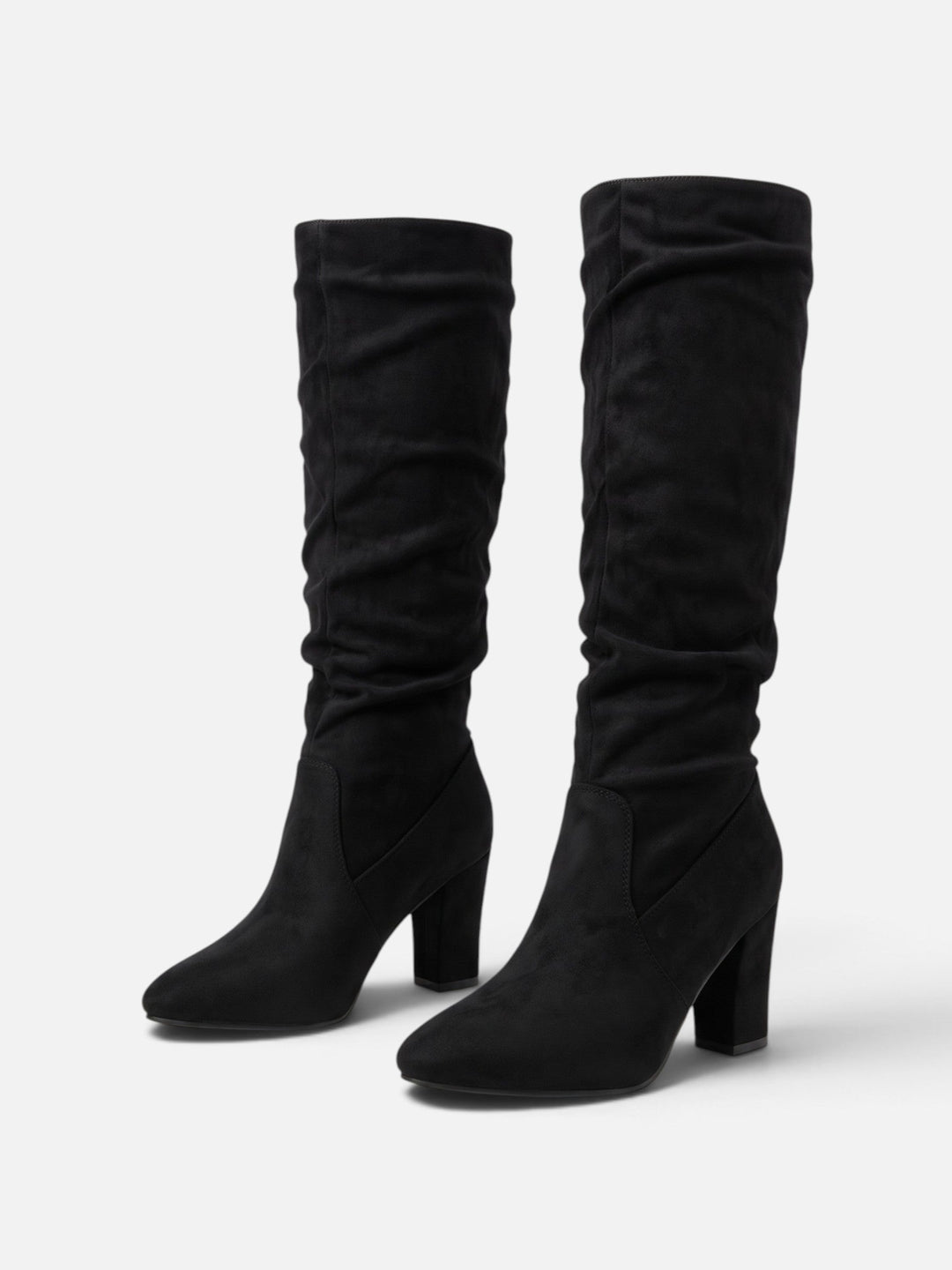 Women's Faux Suede Slouchy Block Heel Boots