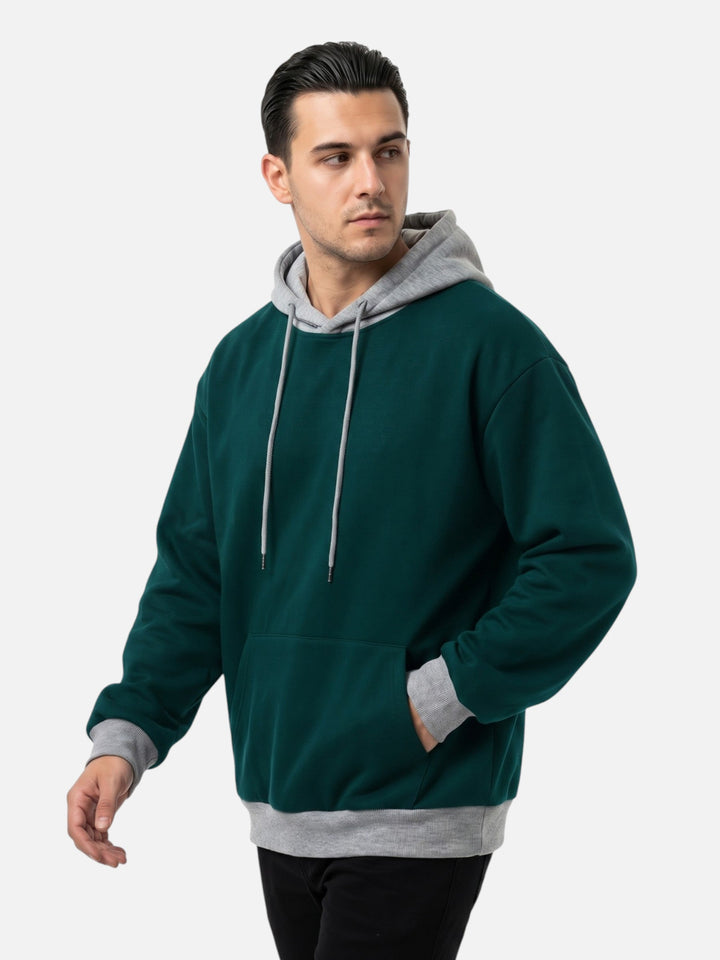 Men's Two-Tone Drawstring Hoodie