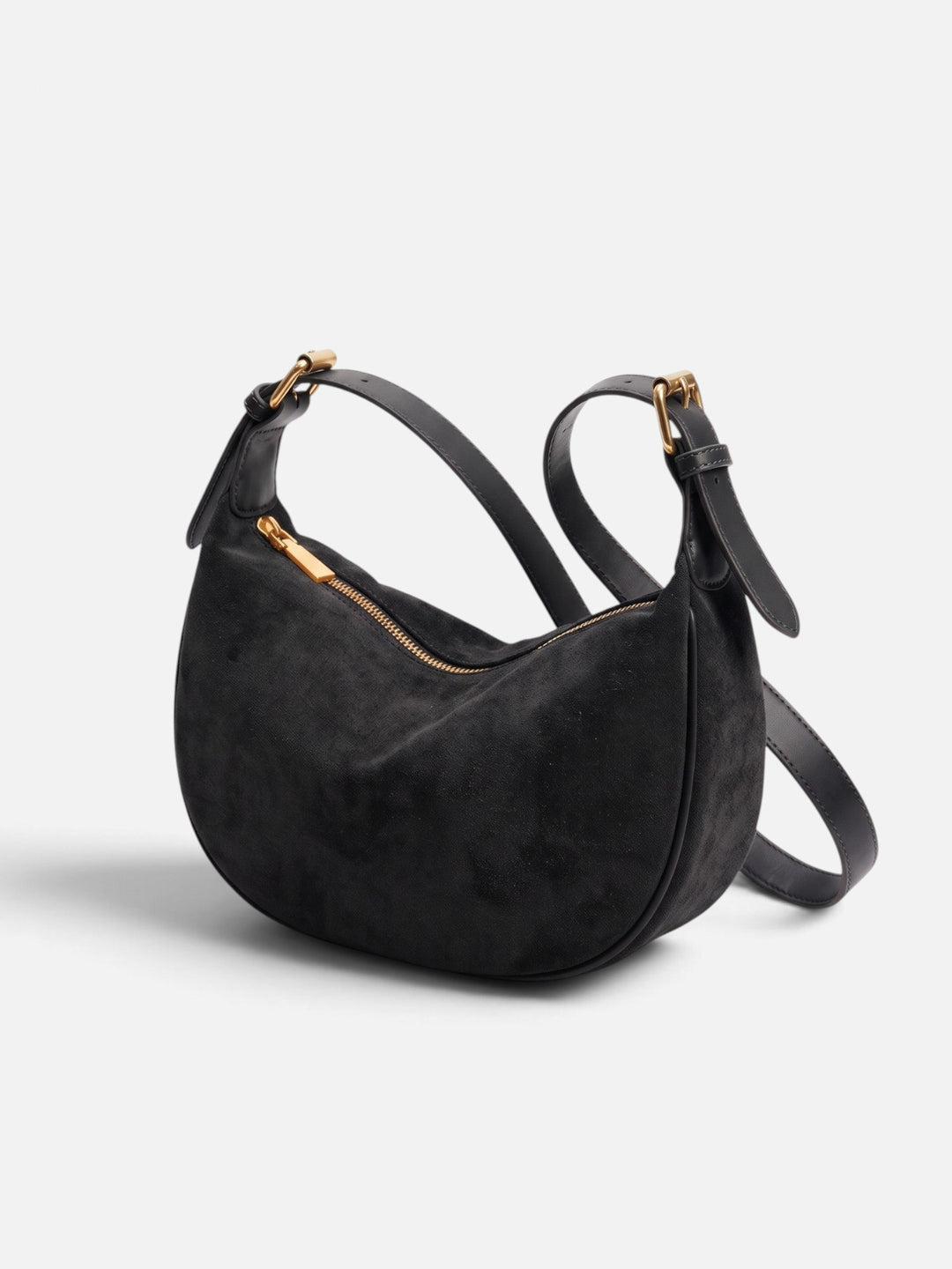Women's Zip-Top Faux Suede Hobo Bag