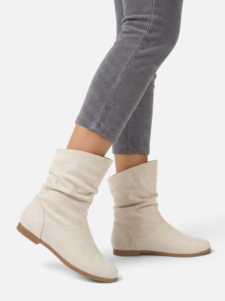 Women's Faux Suede Slouchy Mid-Calf Boots