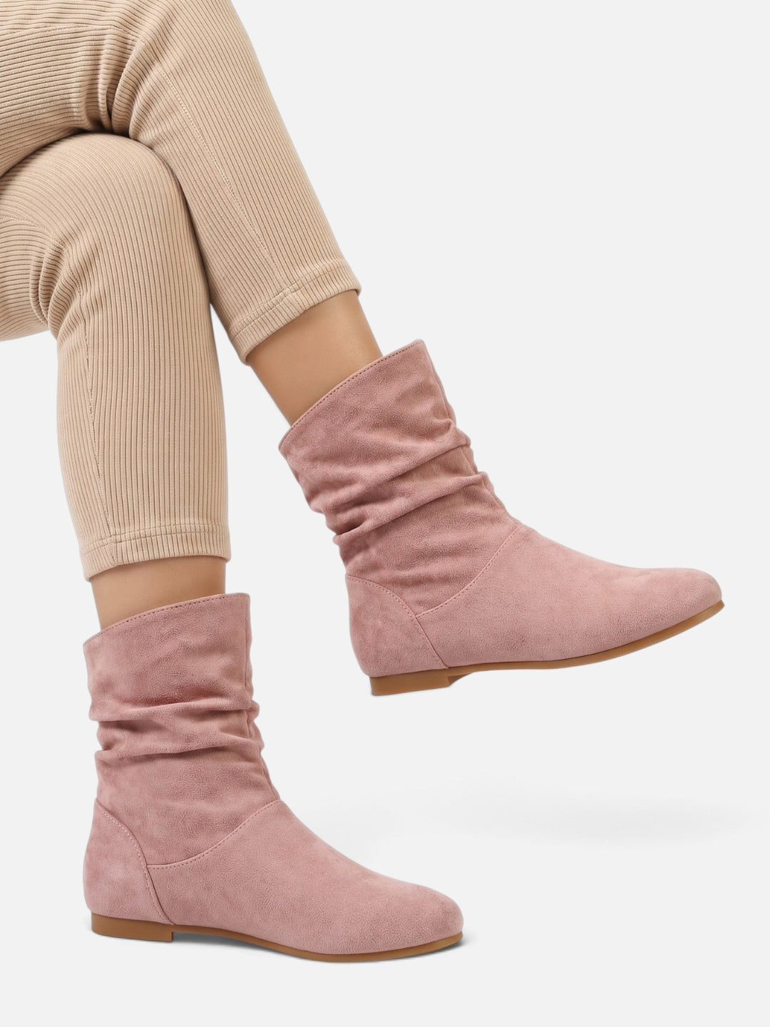 Women's Faux Suede Slouchy Mid-Calf Boots