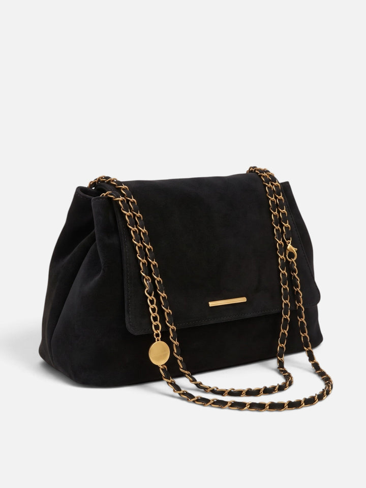 Women's Faux Suede Chain Shoulder Bag