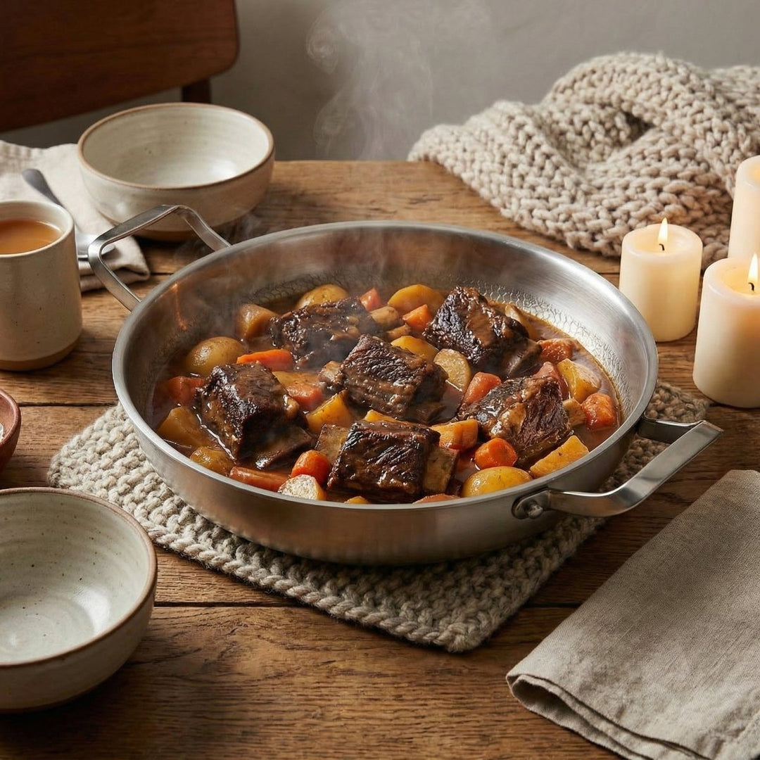 Hand-Hammered Titanium Pan with Two Side Handles