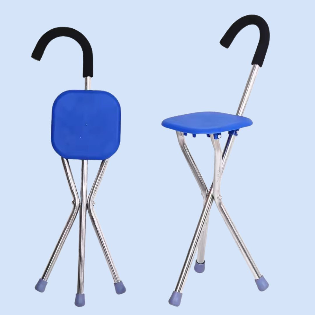 CrutchSeat - Folding Stool for Comfort - Lightweight and Portable