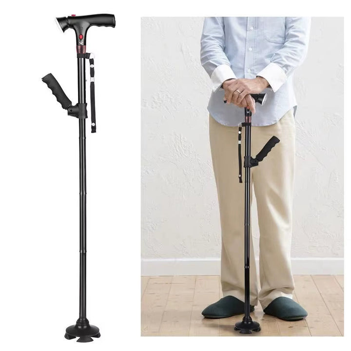 Foldable Walking Stick with LED Light - Safe and Compact