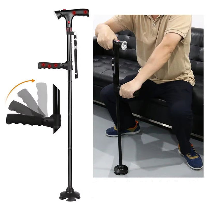 Foldable Walking Stick with LED Light - Safe and Compact