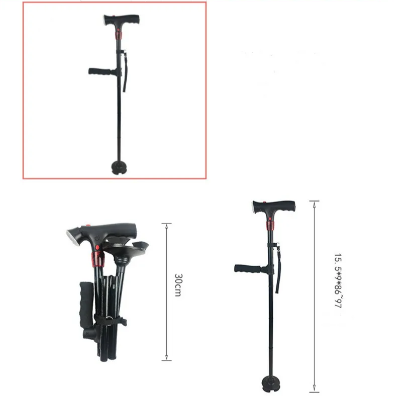 Foldable Walking Stick with LED Light - Safe and Compact