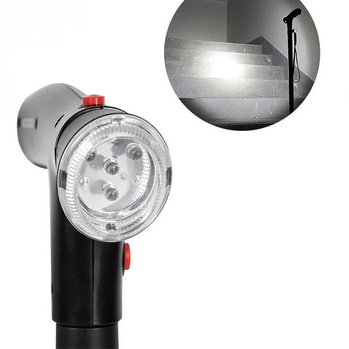 Foldable Walking Stick with LED Light - Safe and Compact