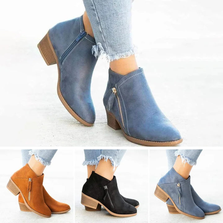 Orthopaedic Leather Combat Boots - Comfort and Style for Women