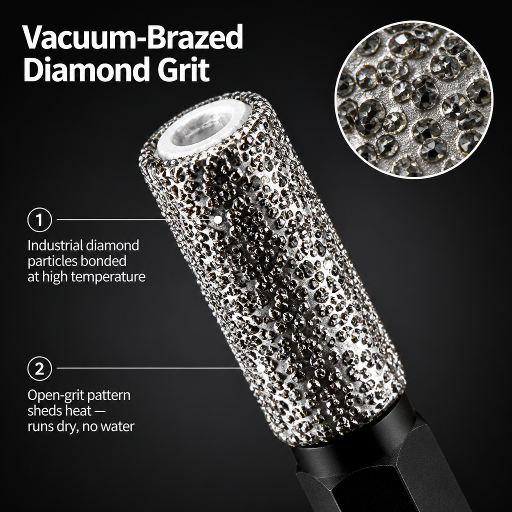 Dry Diamond Drill Bit for Tiles, Marble and Glass – No Water Required