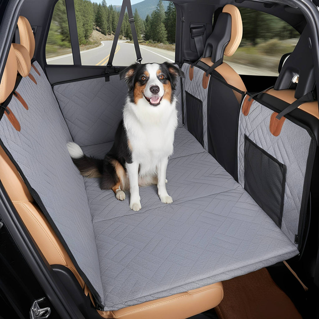 Waterproof Dog Back Seat Extender with Rigid Base and Memory Foam Bed
