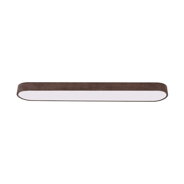 Nordic Glow Oval LED Ceiling Light with Wood Accent