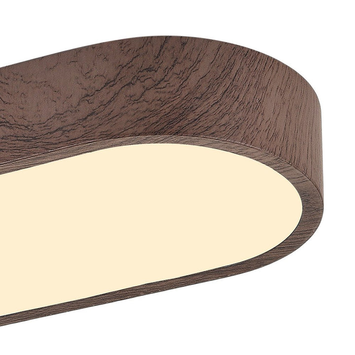Nordic Glow Oval LED Ceiling Light with Wood Accent
