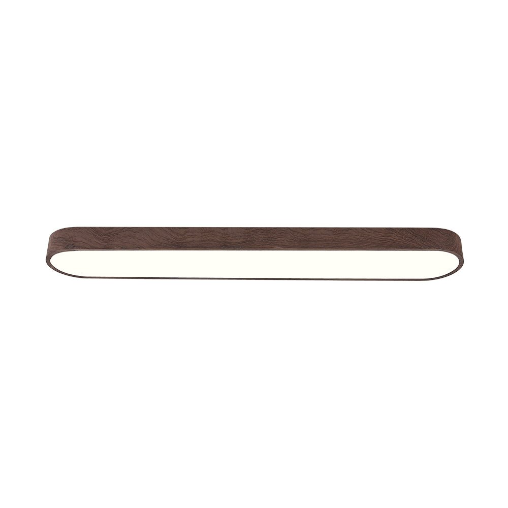 Nordic Glow Oval LED Ceiling Light with Wood Accent