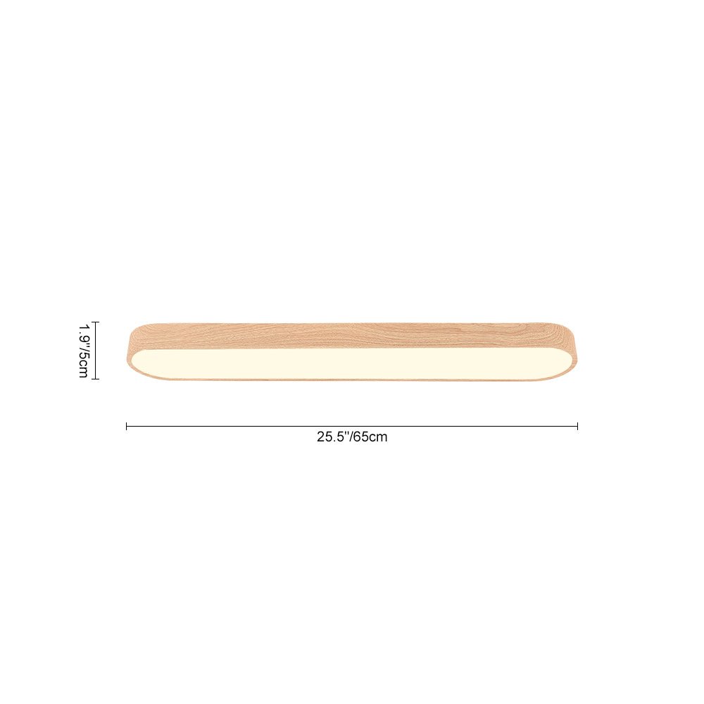Nordic Glow Oval LED Ceiling Light with Wood Accent