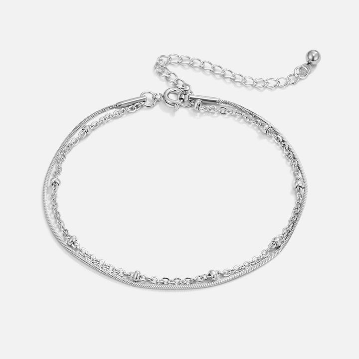 Elegant silver link bracelet with refined details