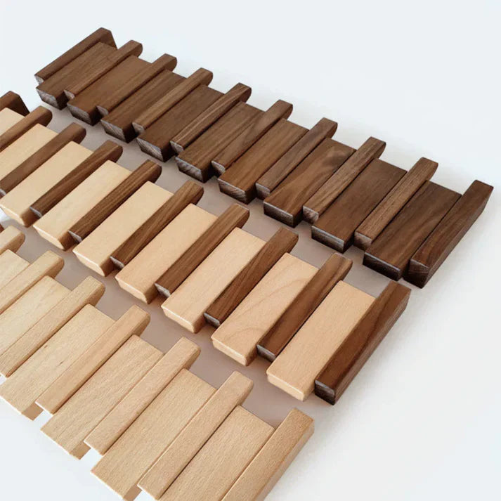 Durable Wooden Wall Coat Rack with Musical Design