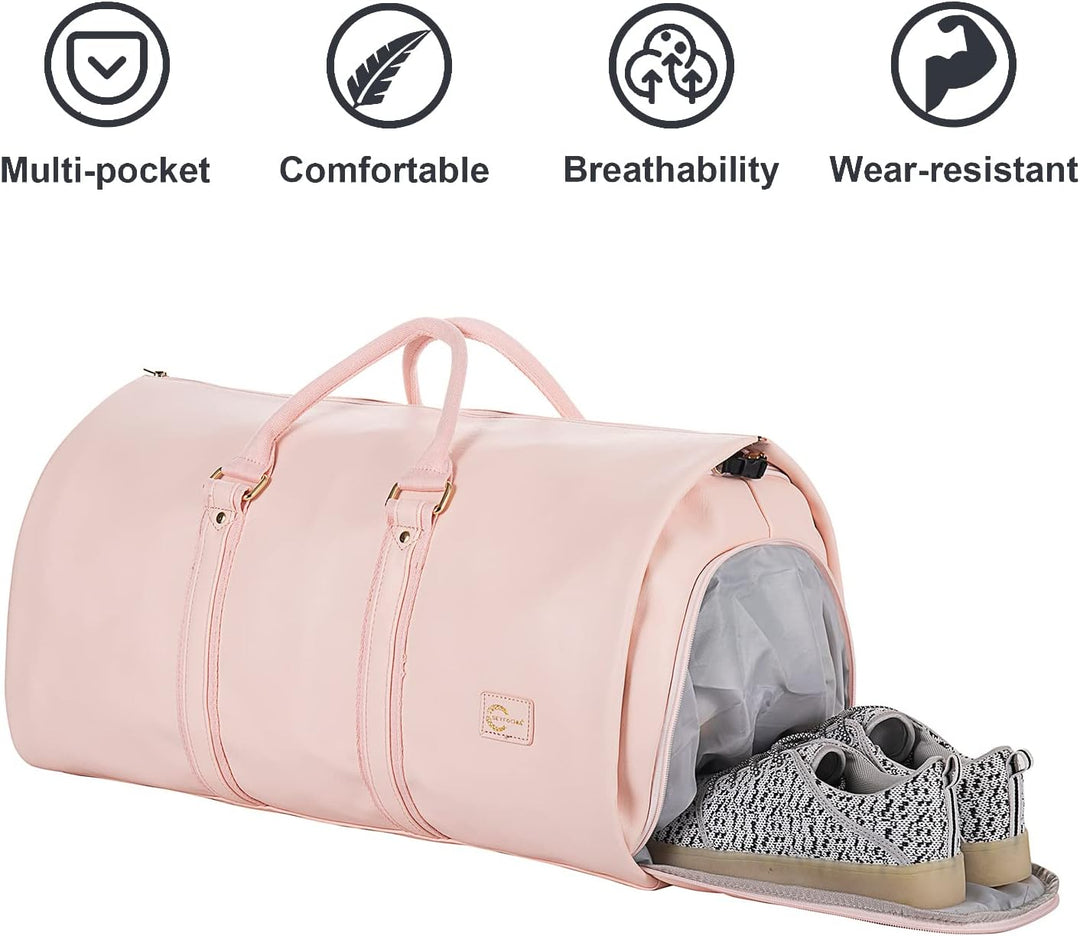 Convertible PU Leather Duffel Travel Bag – Cabin Weekend Bag