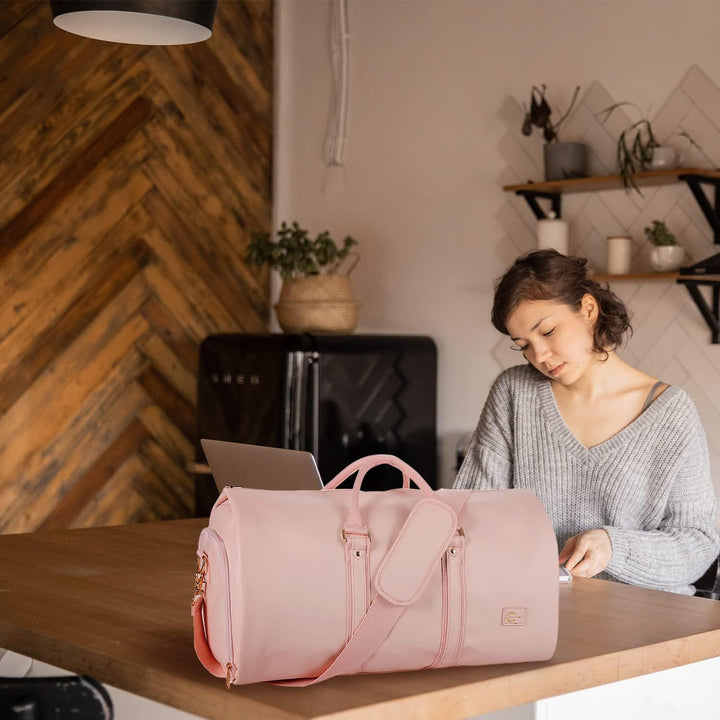 Convertible PU Leather Duffel Travel Bag – Cabin Weekend Bag