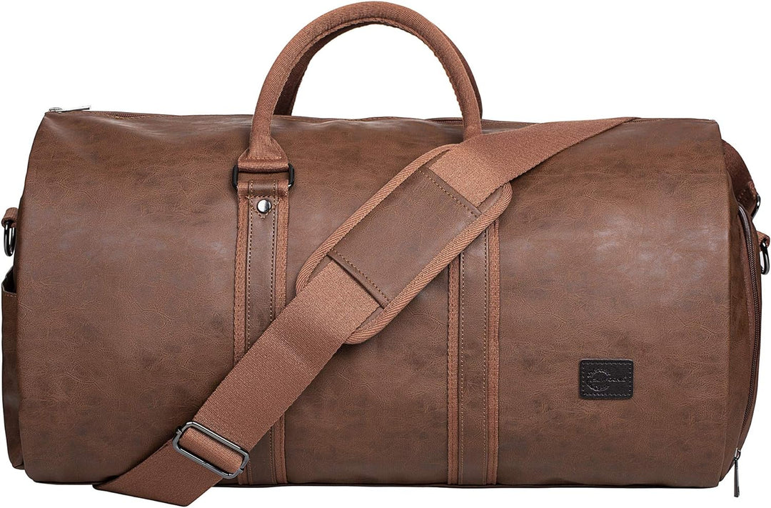 Convertible PU Leather Duffel Travel Bag – Cabin Weekend Bag