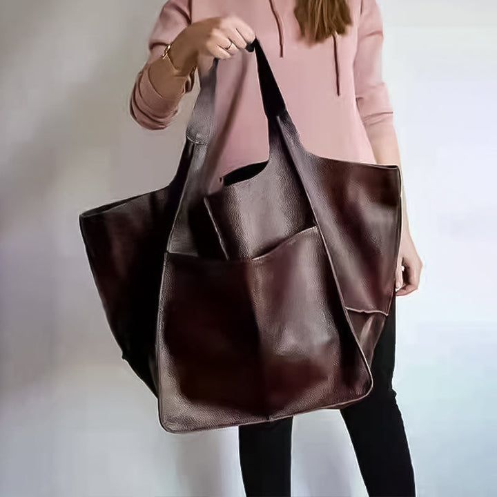 Oversized Leather Vintage Shoulder Bag for Women
