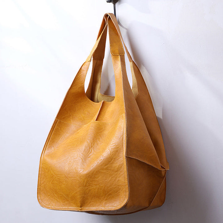 Oversized Leather Vintage Shoulder Bag for Women