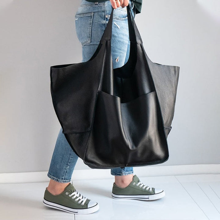 Oversized Leather Vintage Shoulder Bag for Women