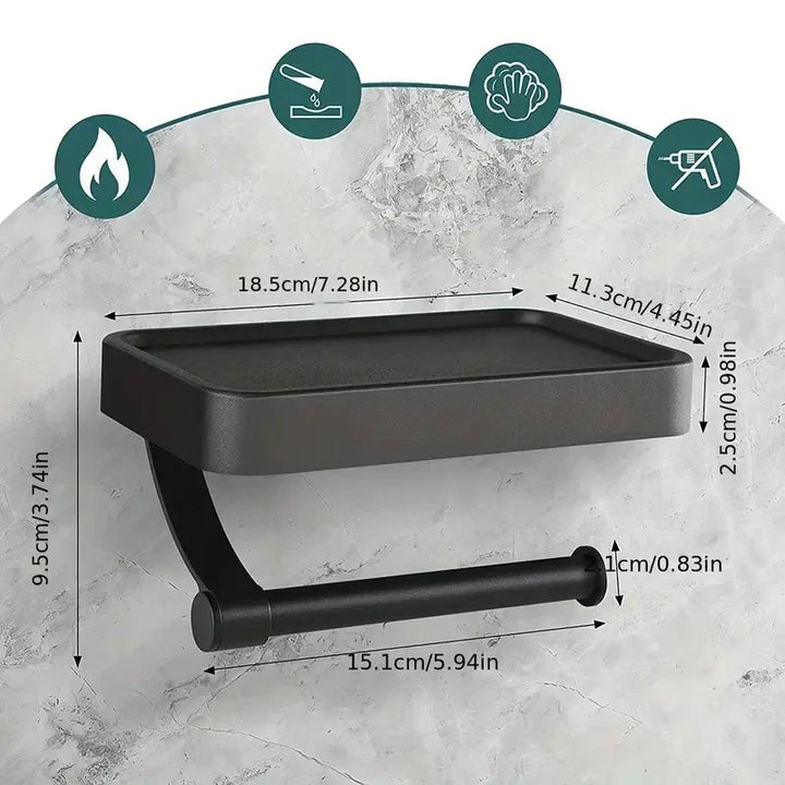 Stalux Toilet Roll Holder with Shelf