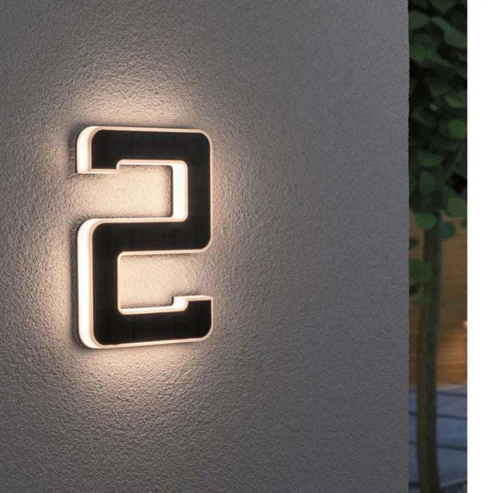 Solar-Powered House Number with LED and Dusk Sensor