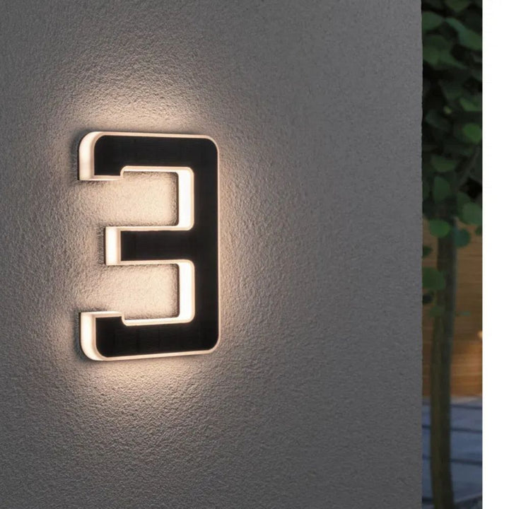 Solar-Powered House Number with LED and Dusk Sensor