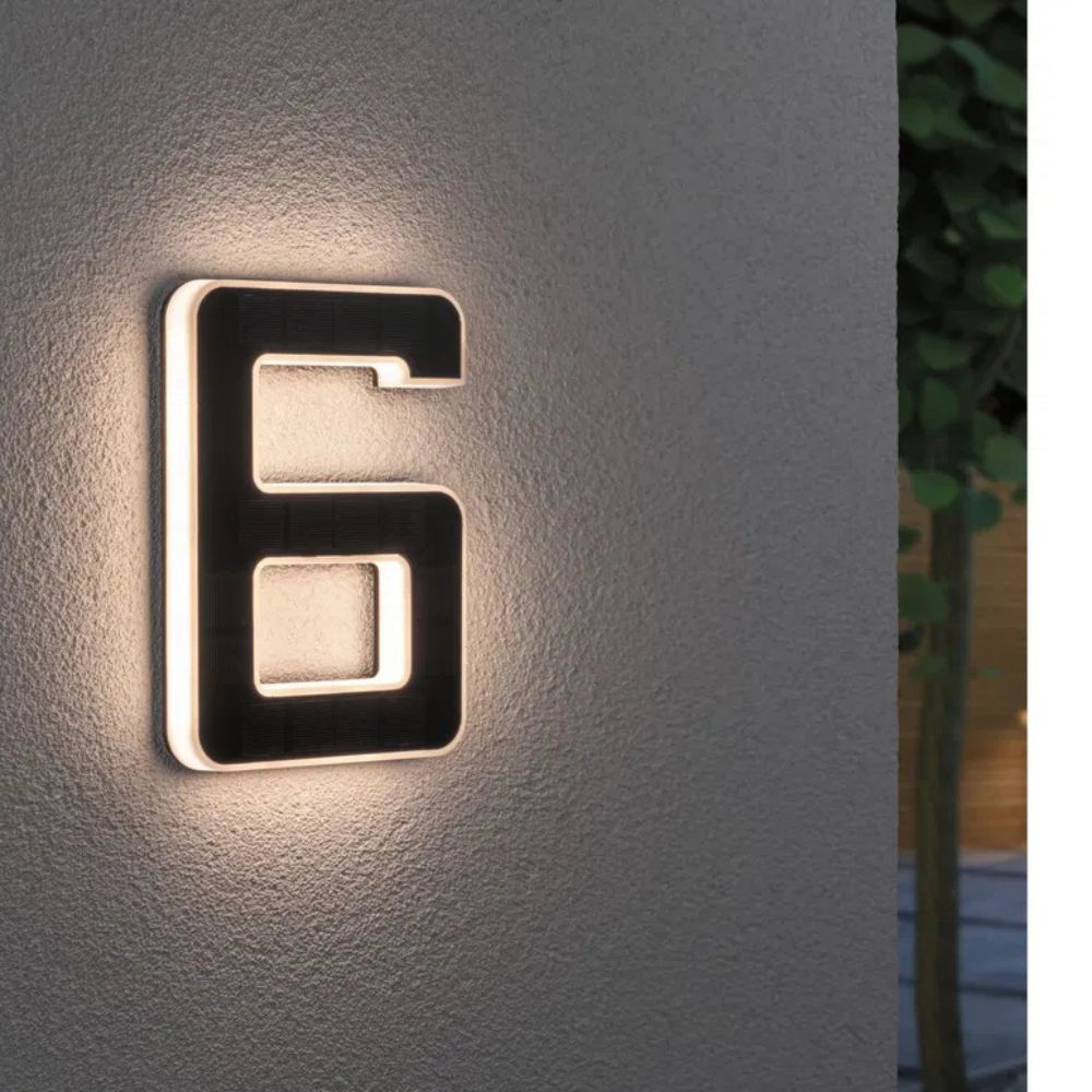 Solar-Powered House Number with LED and Dusk Sensor